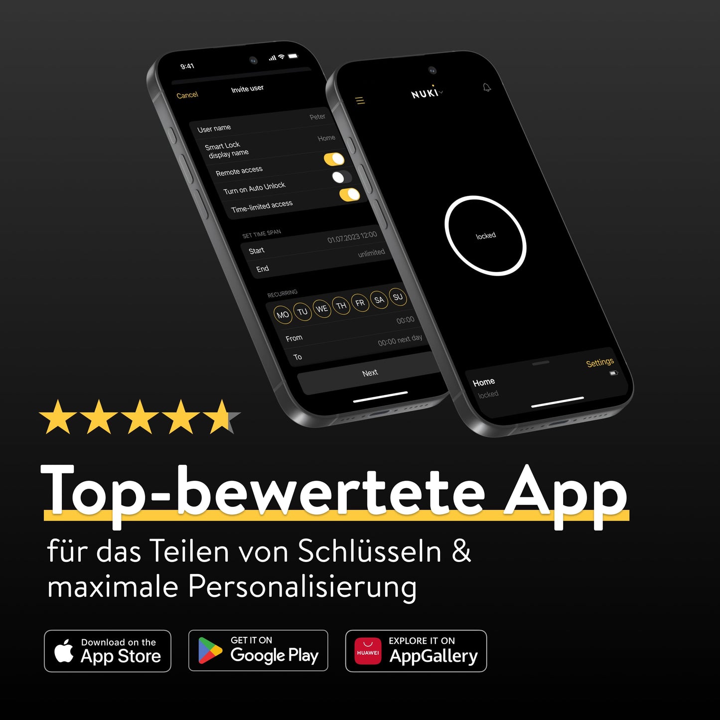 Nuki Smart Lock Pro | Elektronisches Türschloss | Bluetooth, WLAN & Matter | Fernzugriff | Nachrüstbar ohne Zylindertausch