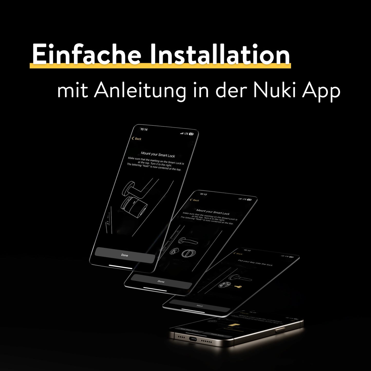 Nuki Smart Lock Pro | Elektronisches Türschloss | Bluetooth, WLAN & Matter | Fernzugriff | Nachrüstbar ohne Zylindertausch